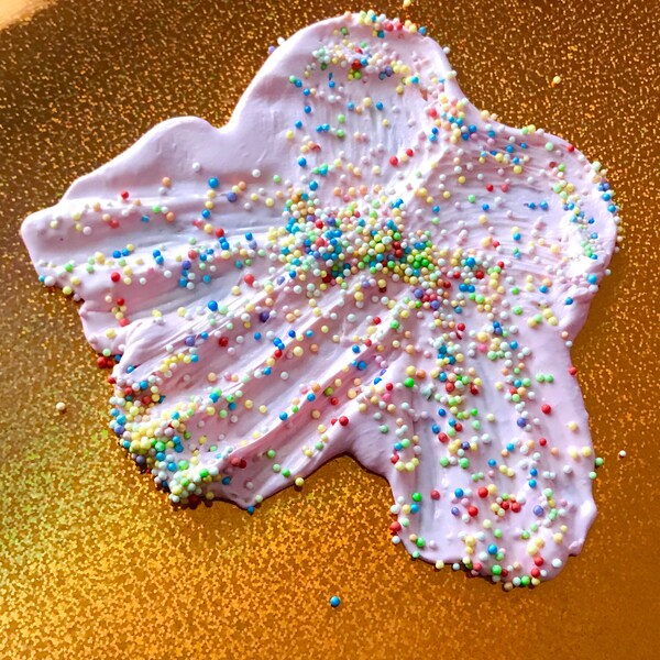 Lit birthday cake cream cheese slime!