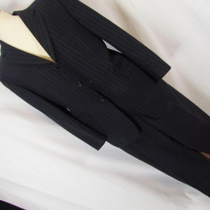 Navy blue 42S pinstripe Burberry suit, AS IS