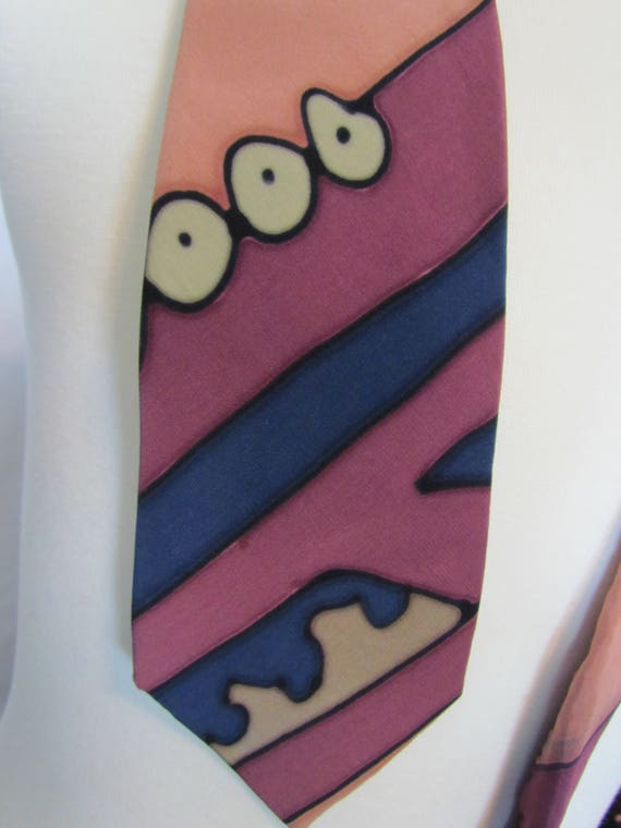 Robert Daskal, handpainted vtg tie, AS IS - image 10