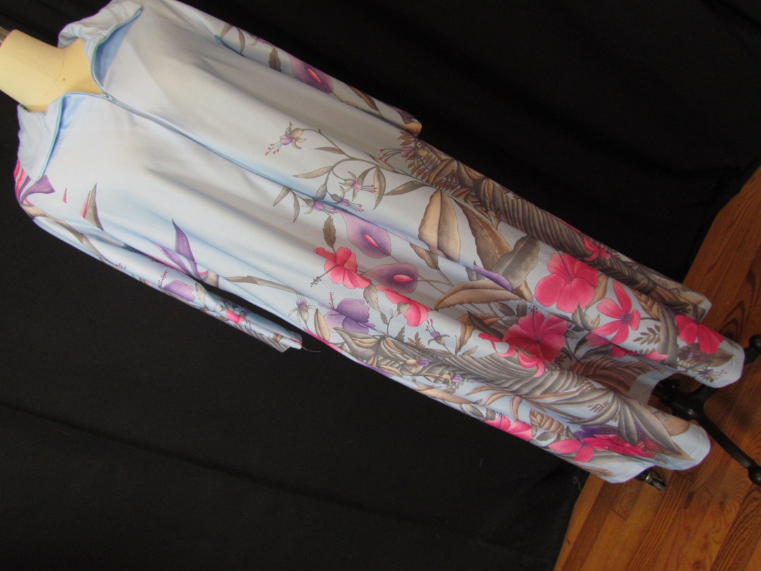 Vintage Floral Robe 60's 70's Med/lg Etsy