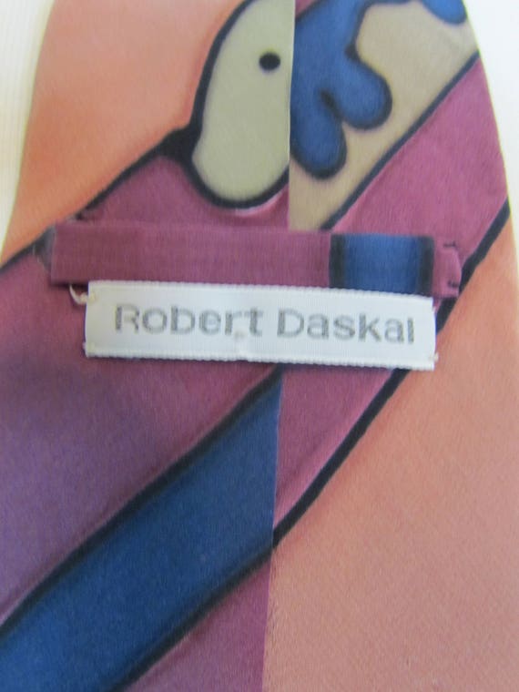 Robert Daskal, handpainted vtg tie, AS IS - image 7