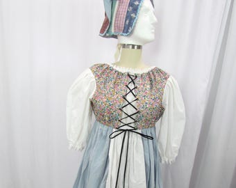 Munchkin Fantasy Costume, 10/12, blue skirt, floral top