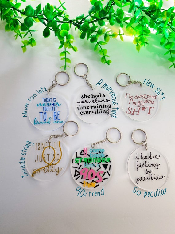 Taylor Swift Lyric Keychain Etsy