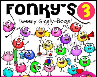 Fonky's 3 - Super Sweet digital clipart images for small commercial use and teaching resources.