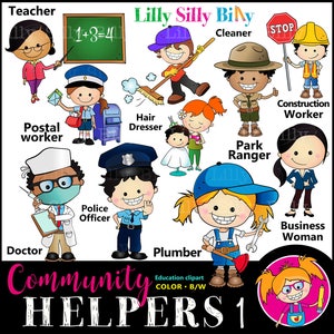 Community Helpers - Clipart ingesteld voor carrières, beroepen, gemeenschap banen, leraren helpen graphics voor commercieel gebruik.