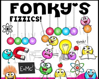 FONKY'S FIZZICS- Physics Clipart Collectie. Klein commercieel en educatief gebruik.