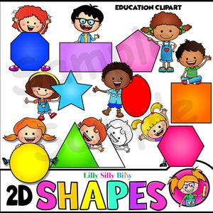 Shapes clipart, Commercial use education graphics, Cute clipart for teaching basic shapes.