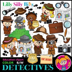 DETECTIVE WORK Clip art images for all subjects. Small commercial and educational use.