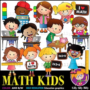 Mathematics clipart, Commercial use education graphics, Cute clipart for teachers aids. Digtital clipart learning.