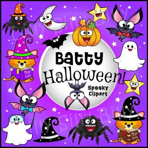 Batty Halloween - Clipart for small commercial, educational and personal use.