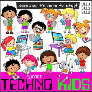 Techno. Clipart, schwarz und weiß & FARBE, kleine kommerzielle * und pädagogische Verwendung.