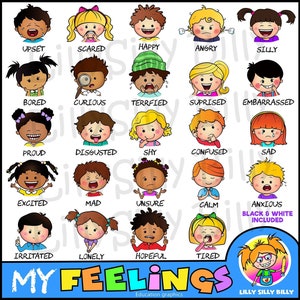 MY Feelings, Clipart - Immagini digitali Super Sweet per piccoli usi commerciali, aiuti per insegnanti e ritorno a scuola.