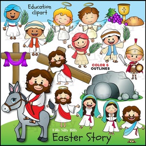 Cuento de Pascua - NEGRO y BLANCO/ y imágenes prediseñadas a todo color. Uso educativo y de pequeñas empresas.