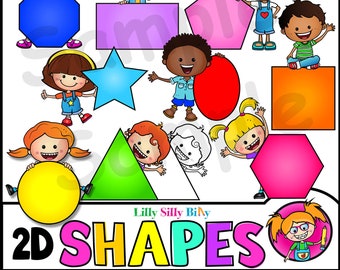Shapes clipart, Commercial use education graphics, Cute clipart for teaching basic shapes.