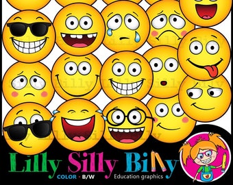 Peut inclure: Un ensemble de 16 images clipart de visages jaunes souriants avec différentes expressions, notamment heureux, triste, en colère, surpris et confus. Les images sont parfaites pour une utilisation dans des supports éducatifs, des présentations ou des travaux manuels.