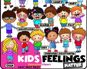 Kids Feelings Matter, Clipart - Super Sweet digital images for small commercial use, teachers aids and back to school.
