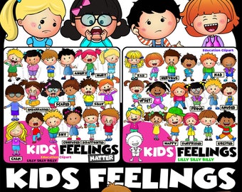 Kids Feelings Matter, Clipart BUNDLE - Super Sweet digital images for small commercial use, teachers aids and back to school.