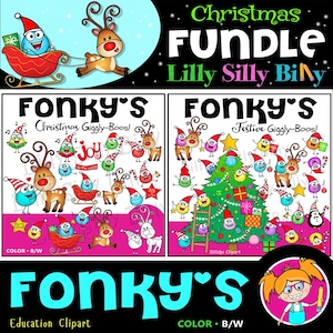Christmas Fonk FUNDLE! Emoji clipart characters z odświętnym akcentem! Do użytku komercyjnego (obowiązują warunki).