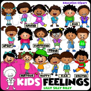 Kids Feelings, Clipart - Images numériques Super Sweet pour un petit usage commercial, aides aux enseignants et retour à l&#39;école.