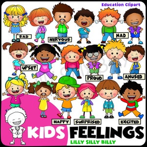 Kids Feelings, Clipart - Images numériques Super Sweet pour un petit usage commercial, aides aux enseignants et retour à l&#39;école.