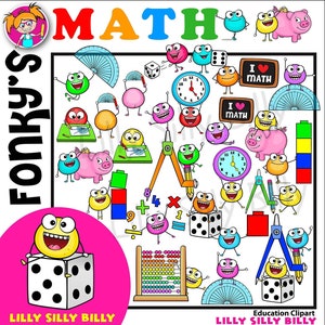 Fonkys Math - Clipart for small commercial and education use. Emoji clipart characters.