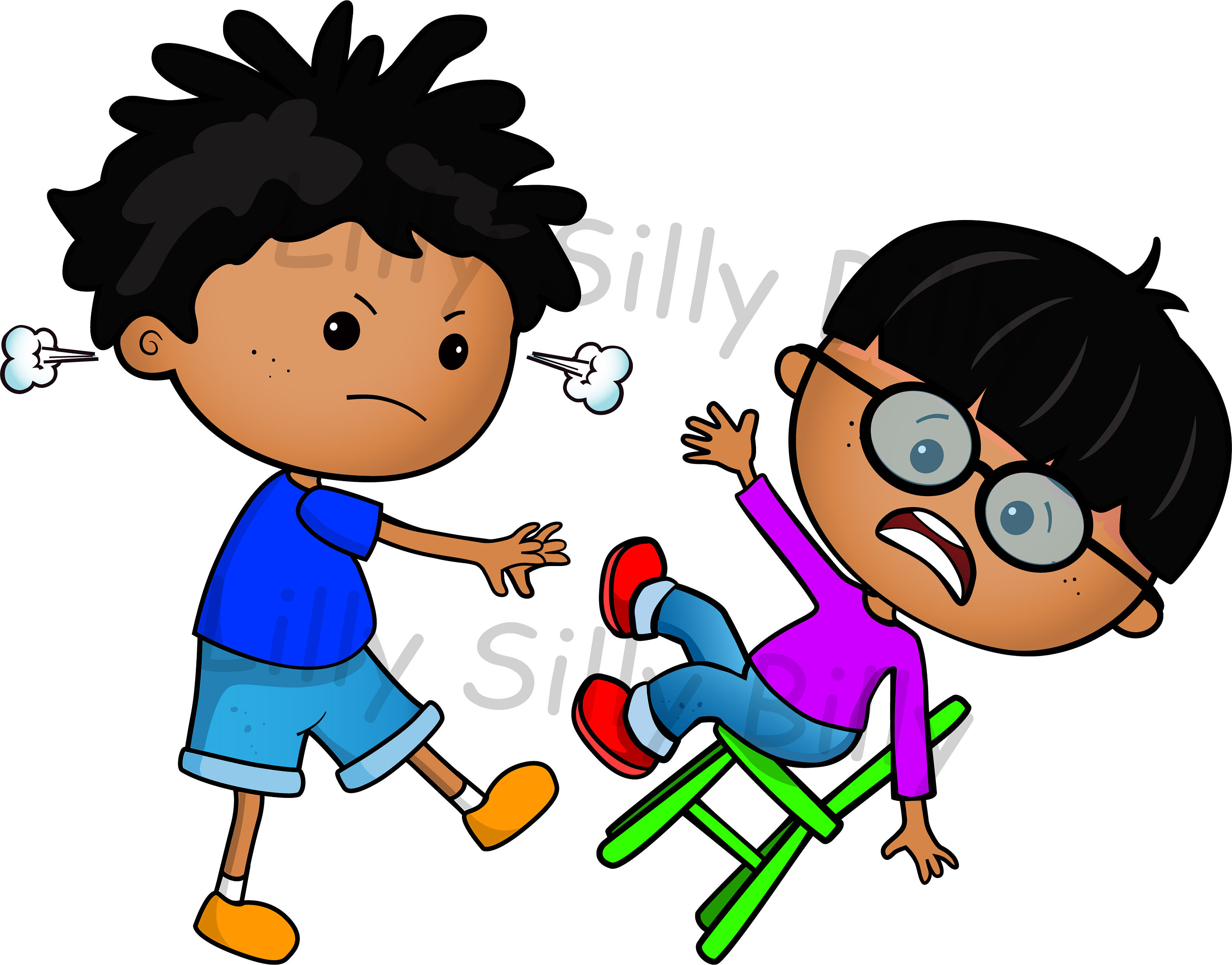 No a la intimidación! Clipart, Blanco y Negro y COLOR, pequeño uso  comercial. - Etsy México, image size:3000x2351