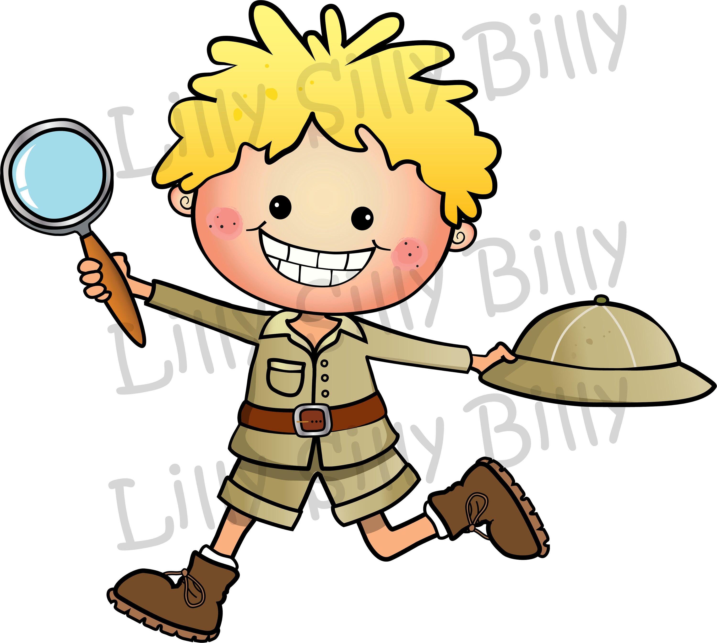 Explorer Children Color Explorers BIG KIDS. Black and White & COLOR Clipart, Small Commercial ...