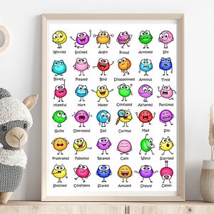 Feelings Guide Print - Images numériques Super Sweet Icebreaker pour les ressources pédagogiques, les conseils, l'éducation émotionnelle des enfants.
