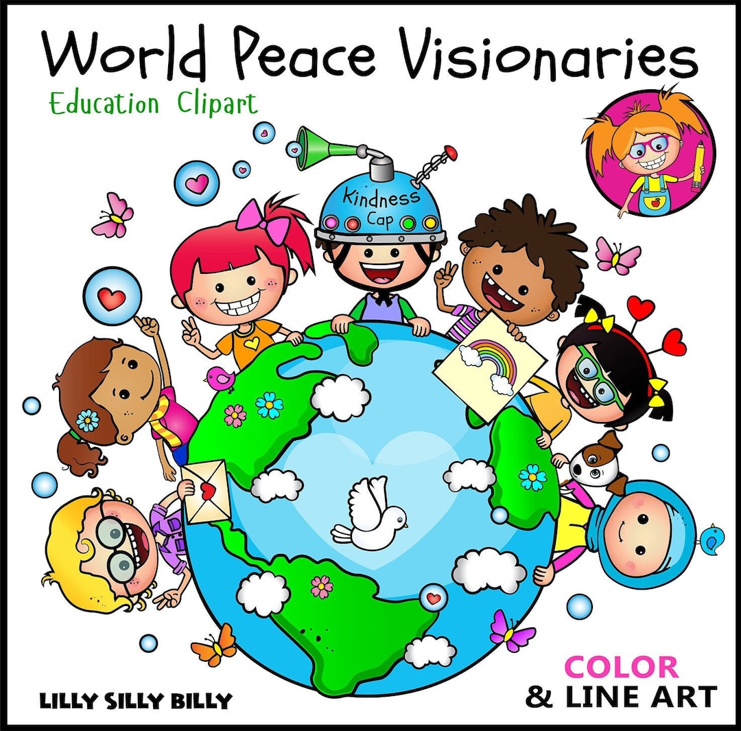 ジャイアントピース（peace）中古です。 World Peace Visionaries. BLACK AND WHITE & Color Clipart. {lilly