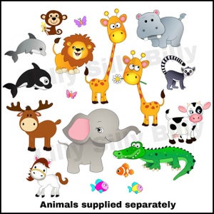 Noah's Ark- Clipart and Color Illustration Kit. for Educational and ...