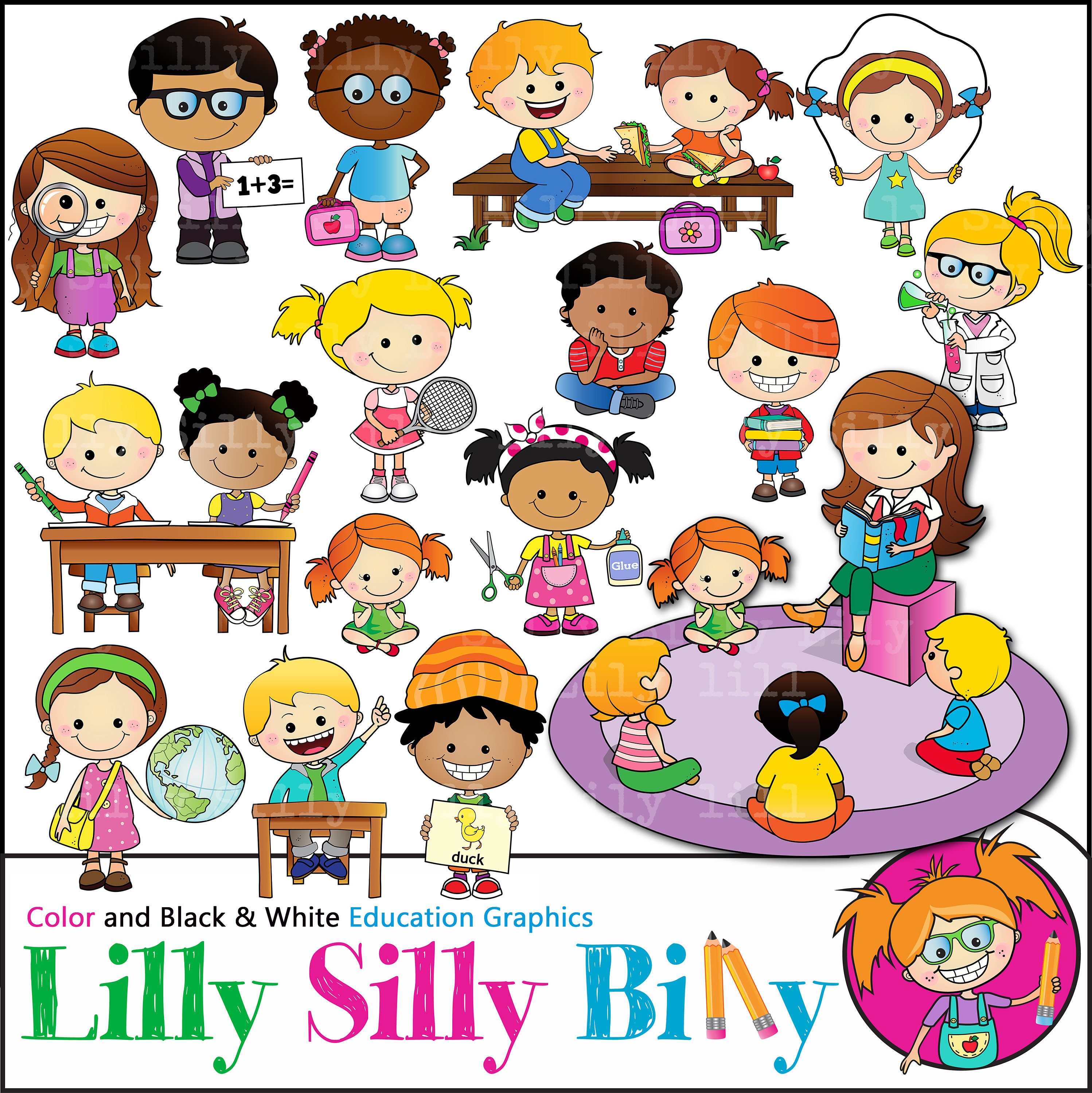 School Agenda Clipart Depicting Children Learning Geography Etsy School Agenda Clipart Depicting Children Learning Geography Etsy