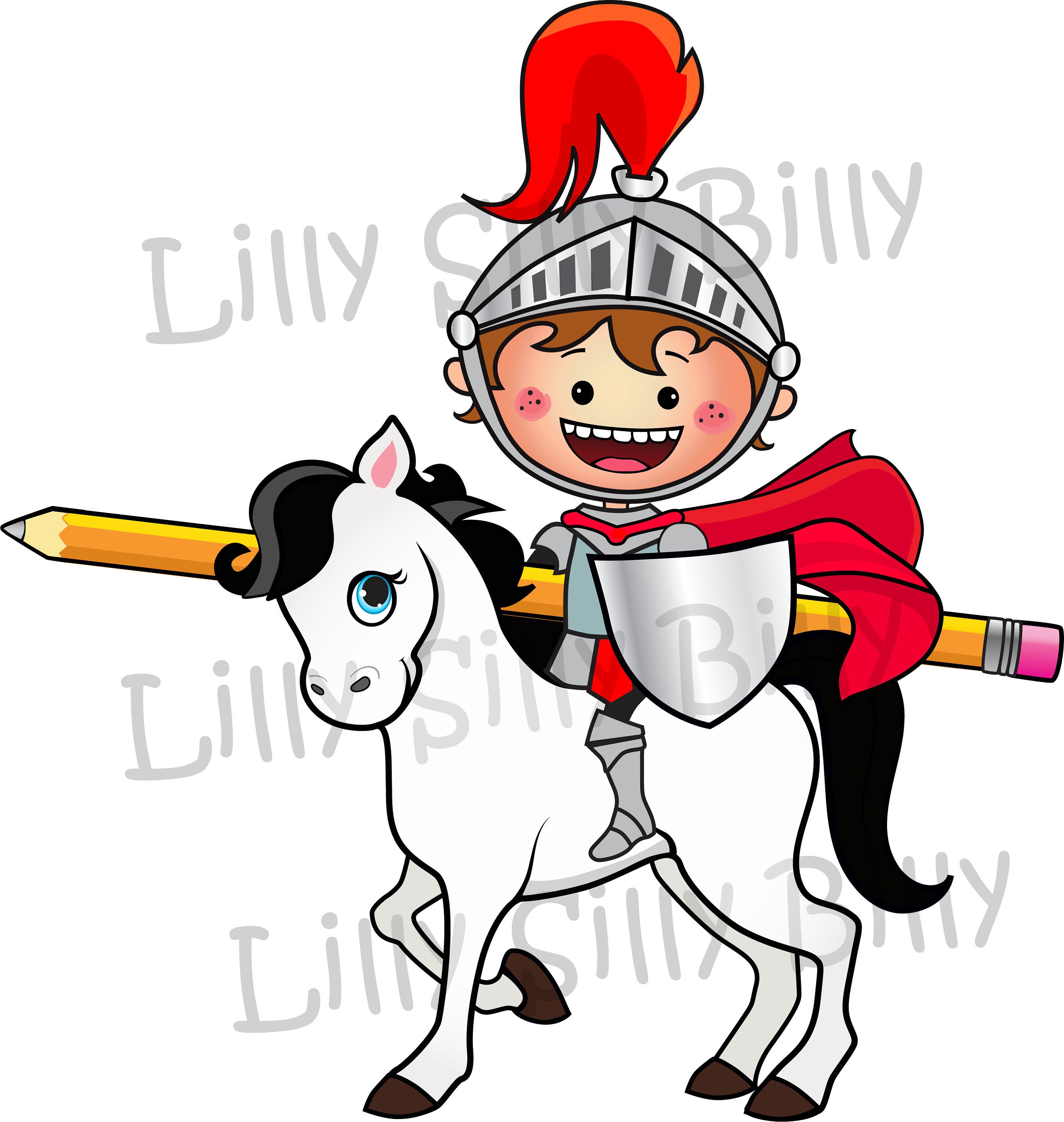 Knight Educational Knight Class. Eduaction Clipart, Black and White & COLOR, Small ...