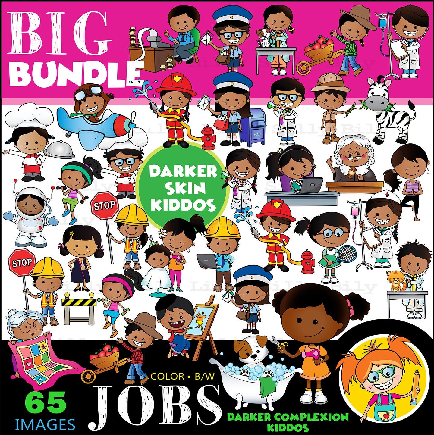 Clipart Occupations 65 Images in Black and White/ Full - Etsy