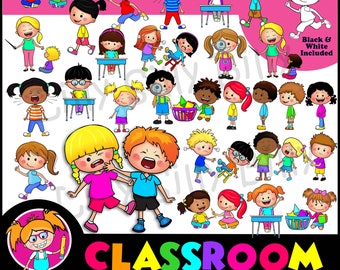 Classroom rules, Variety Pack - 50 Images: Black and white and color educational clipart, Classroom community rules. Instant Download.