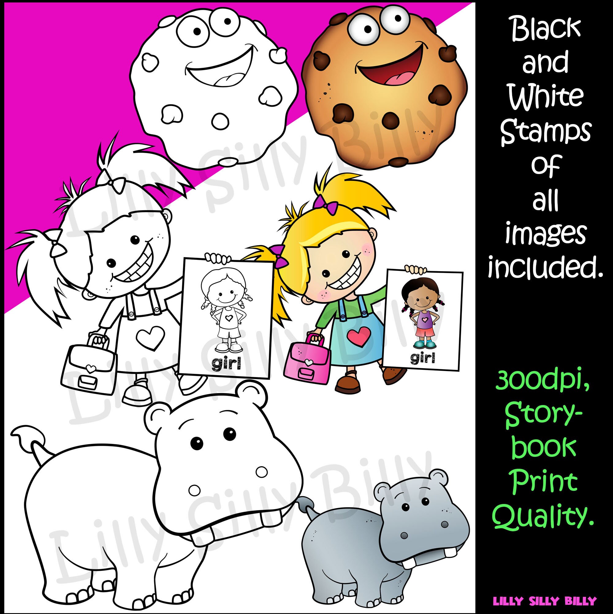 Alphabet BIG BUNDLE- 216 Images: Black and White/ Color