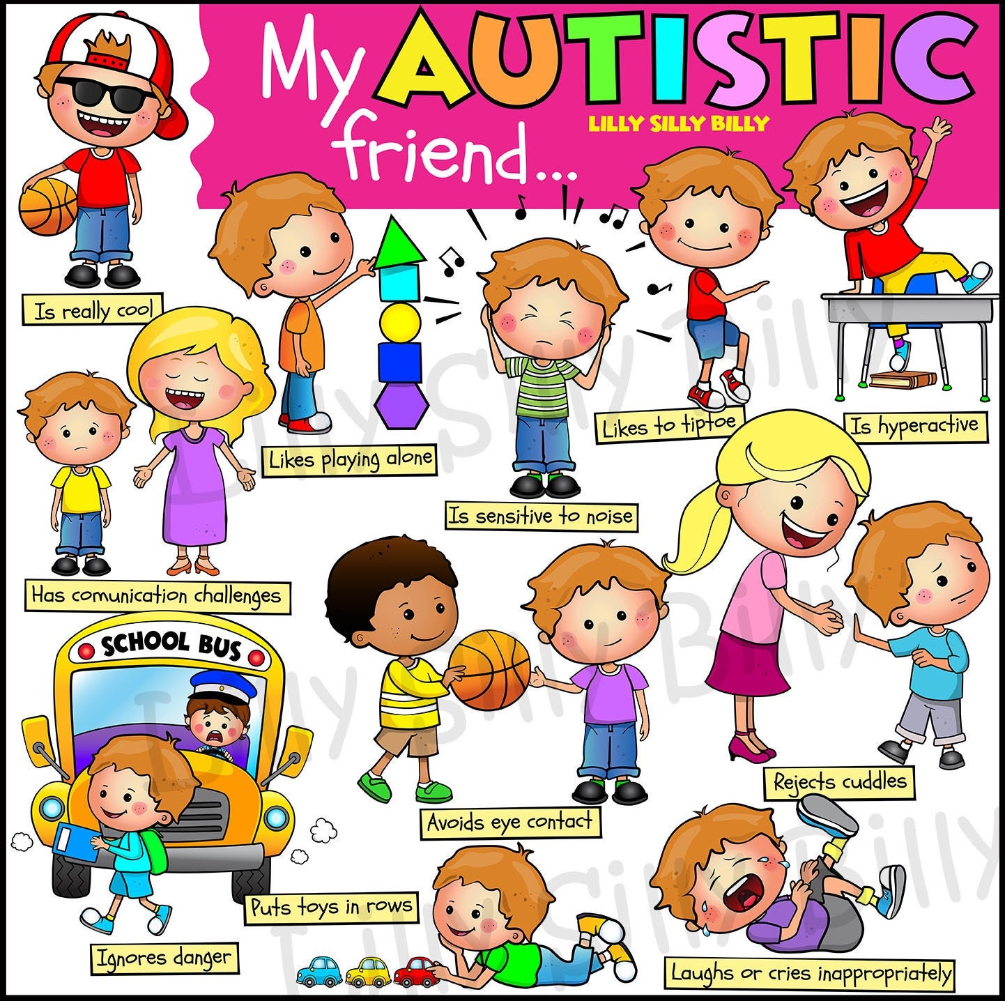 Autistic Boy Clipart Face