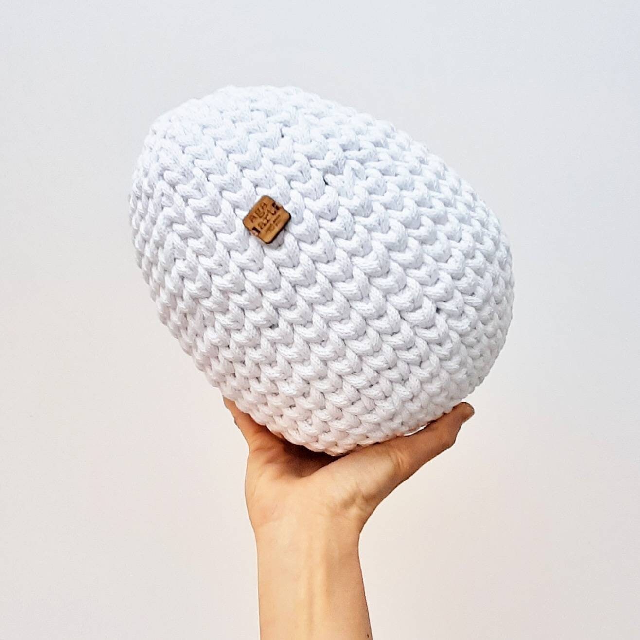 Oeuf Géant, Oeuf de Pâques Au Crochet, Corde Coton, Décoratif