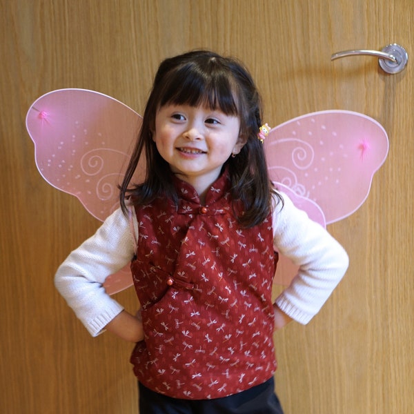 Mandarin Chinese Quilted Gilet PDF sewing pattern for girl 2-4 years