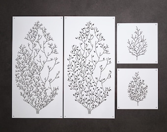 Sashiko-schabloner: Broderi- och quiltmallar T11-träd