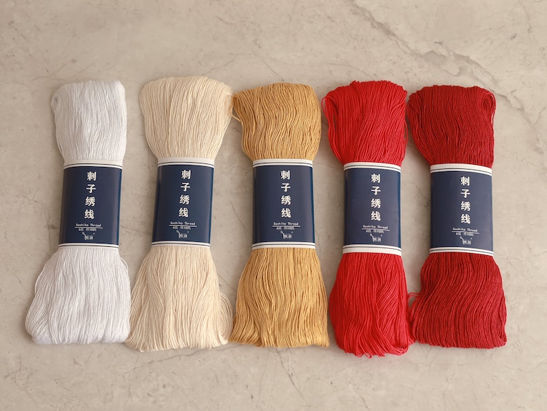 Sashiko Thread Embroidery Floss Standard Thickness 6-Ply Long Staple Cotton thread for Visible Mending 14 Colours image 7