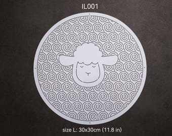 Stor Sashiko-schablon: Broderi- och quiltmallar för val/får