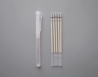 Stylo effaçable à chaud pour marquage de tissu et transfert de motif de broderie Sashiko et couture -Set 5 stylos blanc, rouge ou bleu