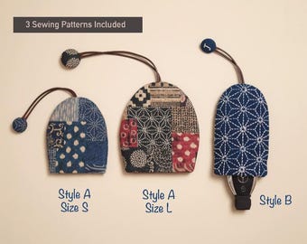 Sashiko tygnyckelfodral A4-papper sömnadsmönster: Bilnyckelfodral och hållare