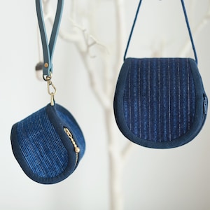 Patrón de costura en PDF y tutorial para Marcie Saddle Bag / Lindo cubo redondo bandolera o bolso de pulsera - en 3 tamaños