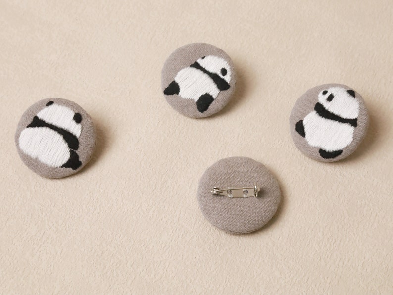 DIY Embroidery Kit for Panda Brooches A set of 4 image 9