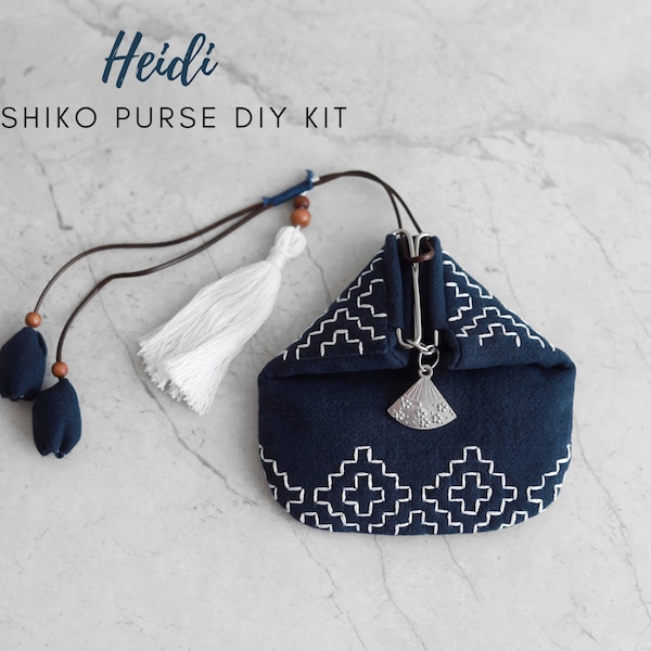 Sashiko Coin Purse DIY Kit with Tutorial | Craft Gift | Gift for Mums | Gift for her | Christmas Gift