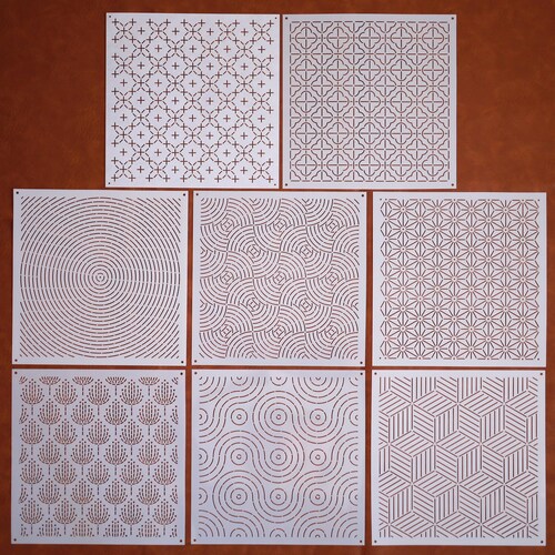 Sashiko Schablonen: Mittelgroße Stick- & Quiltvorlagen (Sammlung MB)