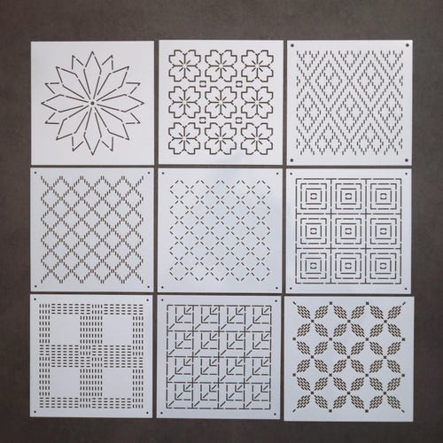 Plantillas Sashiko: Plantillas de bordado y acolchado, Colección L