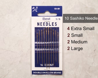 Sashiko Nadeln | Ein Set bestehend aus 10 Sticknadeln in 4 Größen