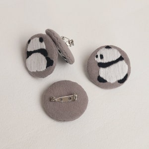 DIY Embroidery Kit for Panda Brooches A set of 4 image 4